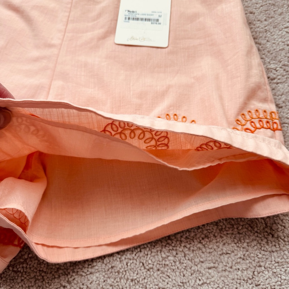 Anna Cate Cotton Embroidered Shorts Set Peach NWT Resort Size Medium - Picture 8 of 13
